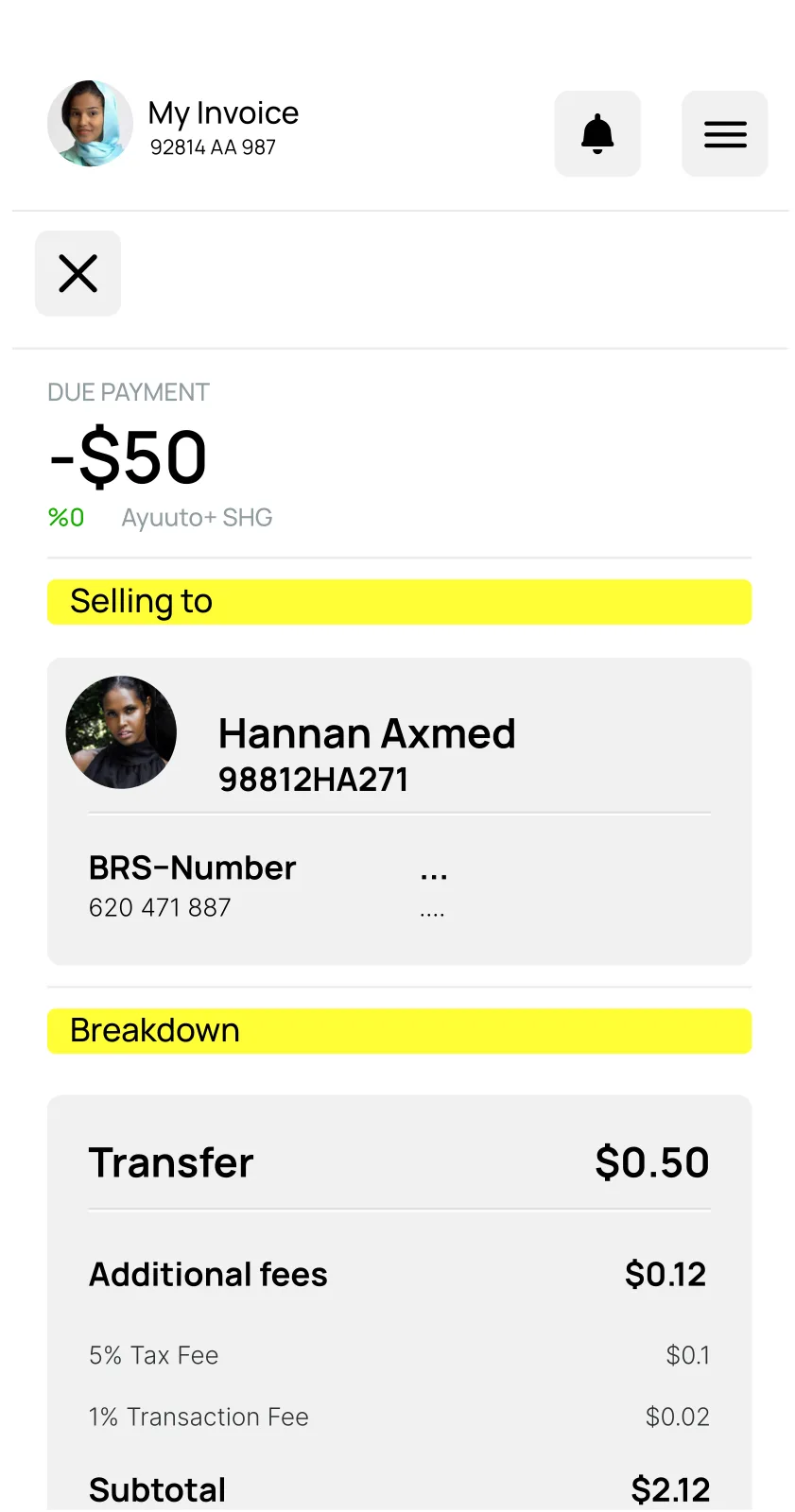 Transparent payment pricing on mobile